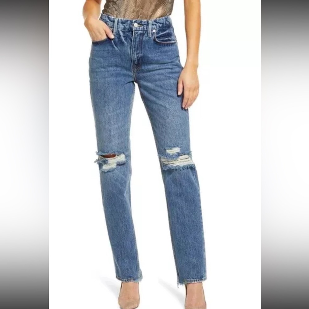 Good American women’s good 90s slim fit distressed jeans